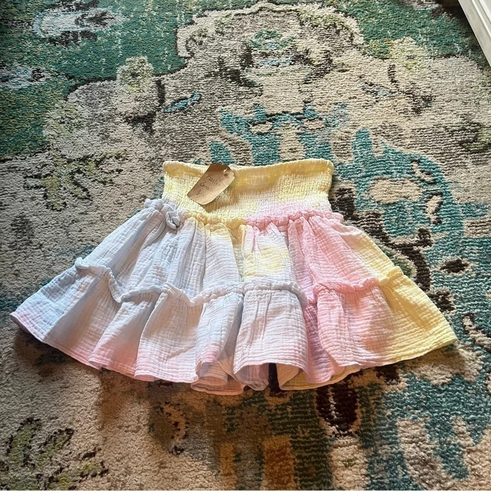 New tie dye ruffle Karlie boutique skirt - Picture 2 of 8